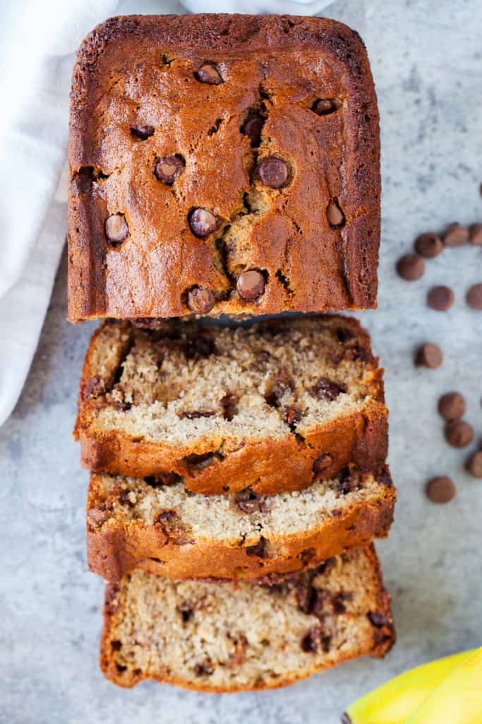 The BEST Chocolate Chip Banana Bread!! If you love bananas you have to try this! banana bread, chocolate chip banana bread, easy banana cream, iamhomesteader, iambaker, baking, quick bread Chocolate Chip Banana Bread Recipe