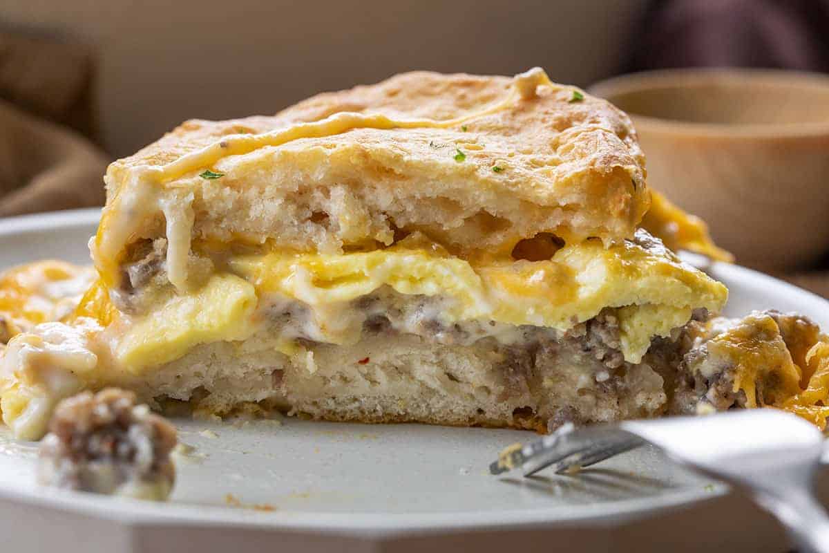 Piece of Biscuits and Gravy Casserole 